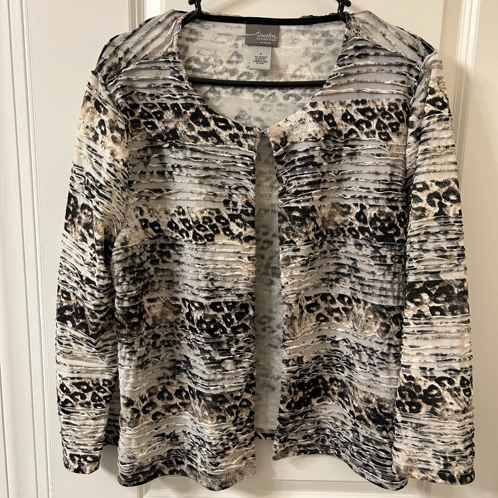 Chico's Monochrome Patterned Jacket